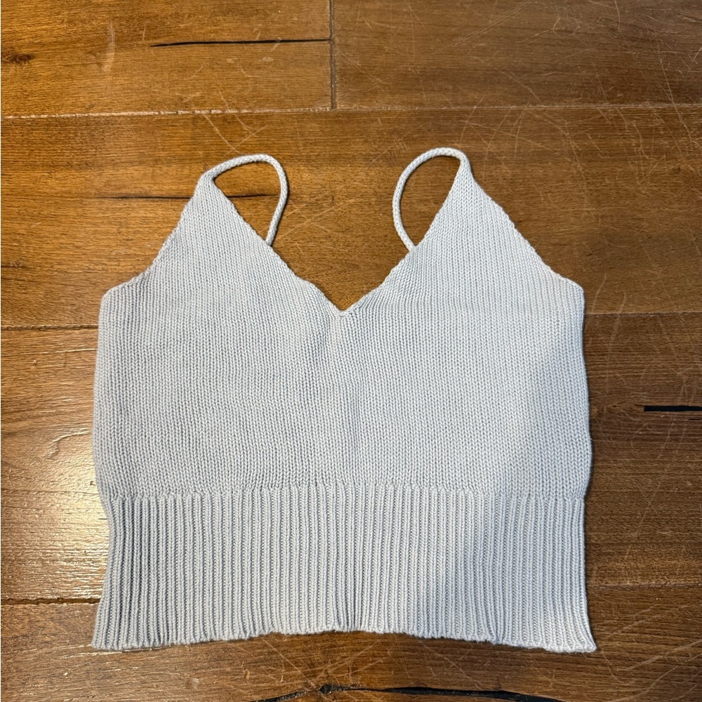 Baby Blue Knit Women's Top